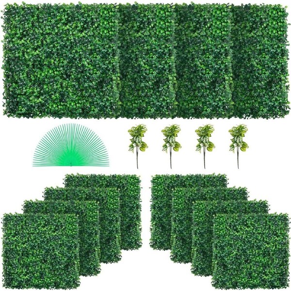 20x20" Artificial Grass Wall Panels - UV Protected Privacy Hedge Screen for Indoor & Outdoor Use