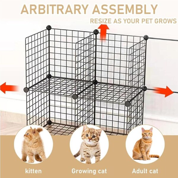4 Tier 111cm Cat Cage Large Enclosure with Hammock for 1-4 Cats