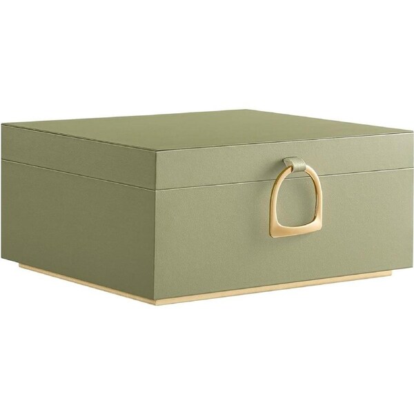 2-Layer Jewelry Box Organizer with Handle Laurel Green