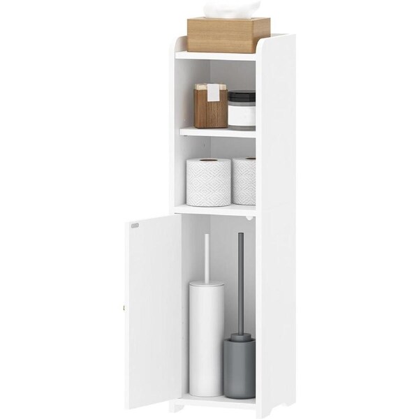 White Bathroom Storage Cabinet with Adjustable Shelf