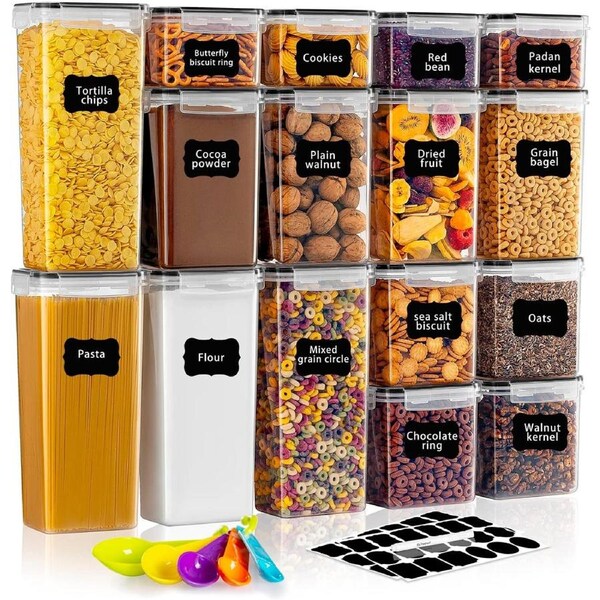 16 Pack Airtight Food Storage Containers for Kitchen Organization