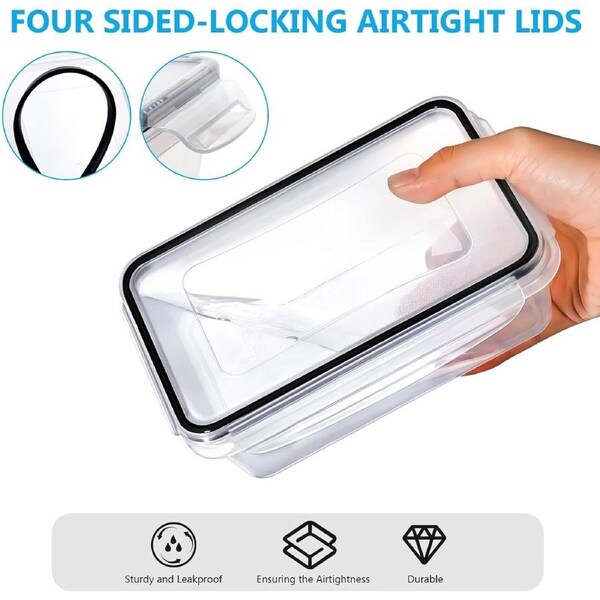 10 Pack 2.2L Meal Prep Containers Bento Boxes Leak Proof Lids