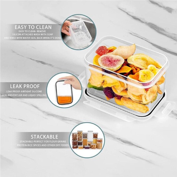 24 Pack Airtight Food Storage Containers for Kitchen Storage