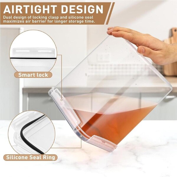 4 Pack Extra Large Airtight Food Storage Containers 5.2L