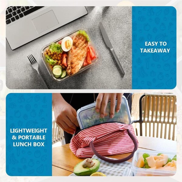 10-Pack Meal Prep Containers Bento Boxes Leakproof Lids