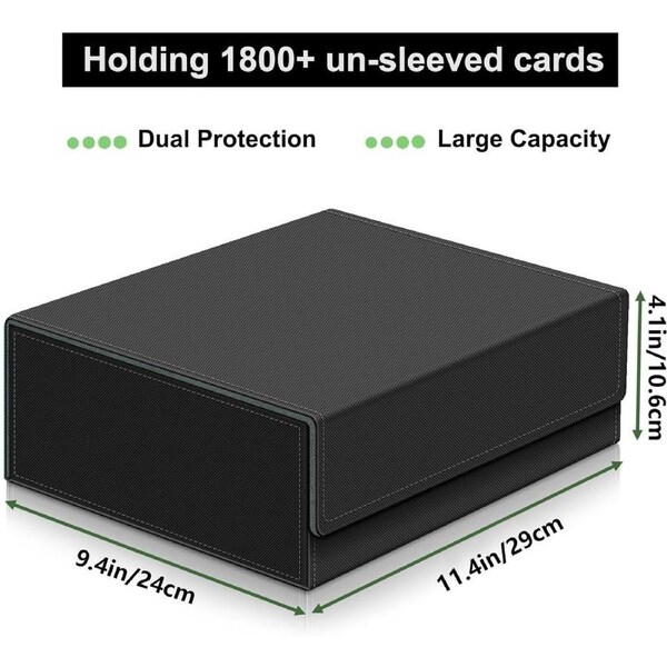 Leather Card Deck Case for Trading Cards - Fits MTG, Yugioh & Sports Cards