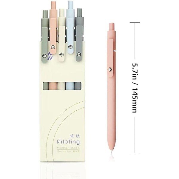 Gel Pens 5 Pcs Fine Point Black Ink for Journaling