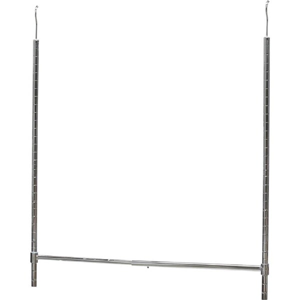 Adjustable Chrome Closet Hanging Rod 2 Pack Height Width