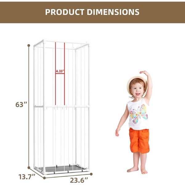 White Stuffed Animal Zoo Storage Organizer for Kids Room