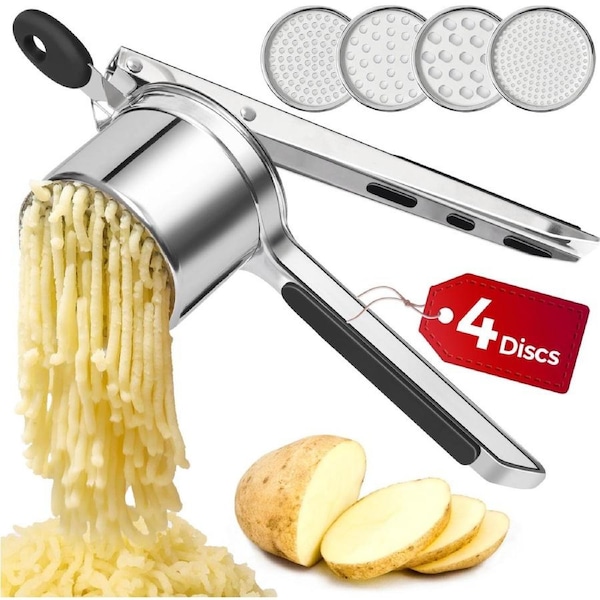 Stainless Steel Potato Ricer Masher with Silicone Handle