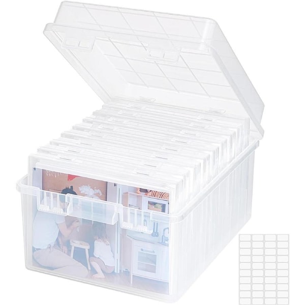 5x7 Photo Storage Box with 9 Inner Keepers and Label Sticker