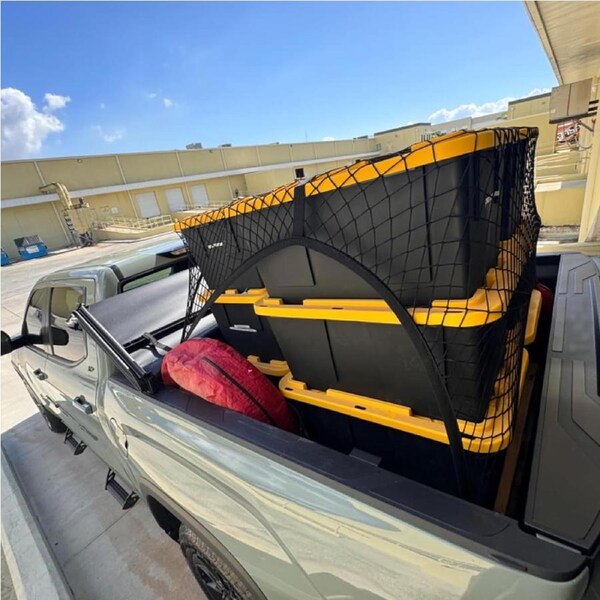 Highly Elastic Cargo Net for Pickup Truck Bed Organizer 4x4 to 7x7