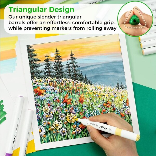 48-Color Double Tipped Alcohol Marker Set for Artists and Architects