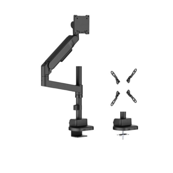 Brateck Ldt92-C012P-B Future-Proof Heavy-Duty Pole-Mounted Gas Spring Monitor Arm, Fit Screen Size: 24'-57' Up To 27 Kg (New)