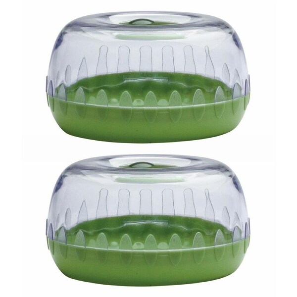 2x Cuisena Fresh Keeper Pod Avocado Flattened Lid Textured Cover - 12.5cm