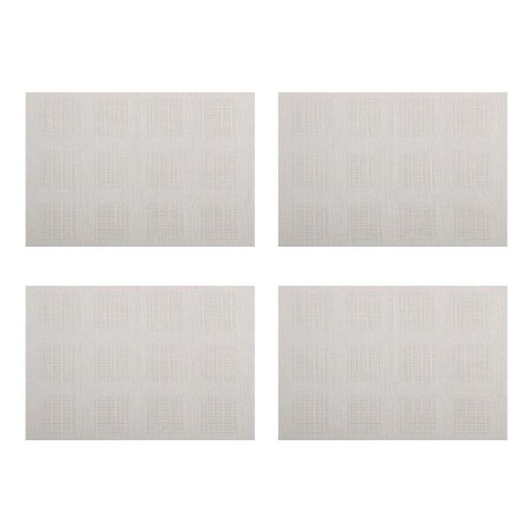 4x Maxwell & Williams Placemats 45x30cm Table Protector Mat Off White Square
