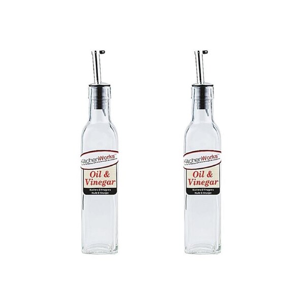 2x Kitchenworks Medium Oil/Vinegar Bottle Kitchen Tabletop Accessories 250ml