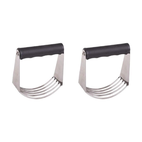 2x Appetito Stainless Steel Deluxe Pastry Blender w/ Soft Grip Baking Tools