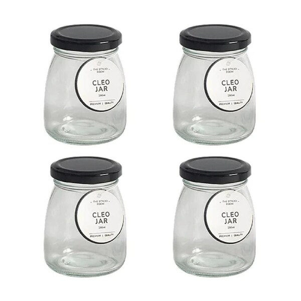 6x Glass Co Highquality Secure Versitle Reusable Easy Clean Cleo Milk Jar 200ml