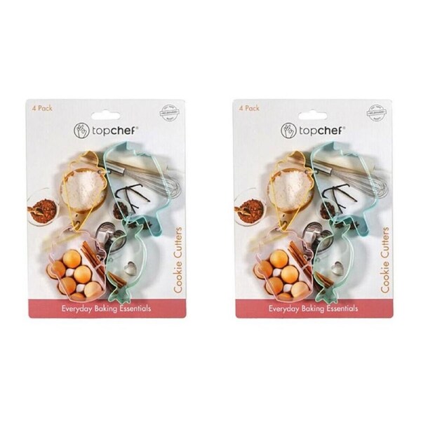2x 4pc Top Chef Durable Lightweight Easy Use Cookie Cutter - Dessert Theme