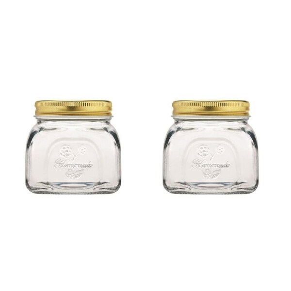 2x Pasabahce Homemade 300ml Glass Preserve Jar Food Storage Container w/ Lid