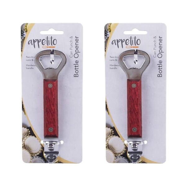 2x Appetito Can Punch/Bottle Opener Heavy Duty Home/Bar Kitchen Cooking Tools