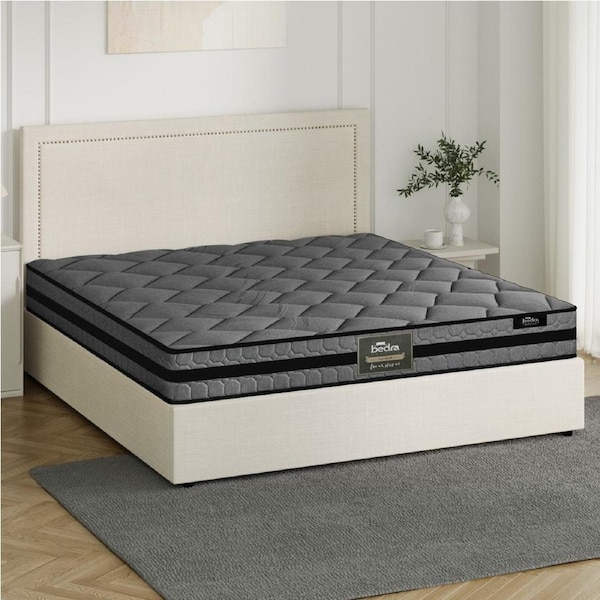 Oikiture Bed Frame Double Size Gas Lift Storage Beds With Mattress Set ADI