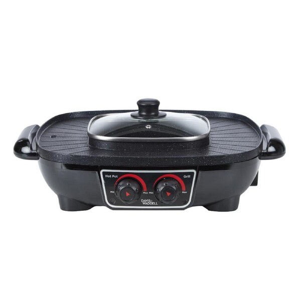 Davis & Waddell 2 in 1 Steamboat Hotpot And BBQ Grill Black - 45 x 38 x 17cm