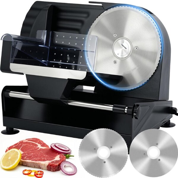 YOPOWER 7.5" Electric Meat Slicer, Food Slicer with Removable Rod