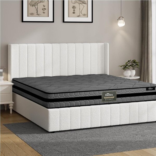 Oikiture Bed Frame King Size Gas Lift Storage Boucle Beds W/ Mattress Set BILY