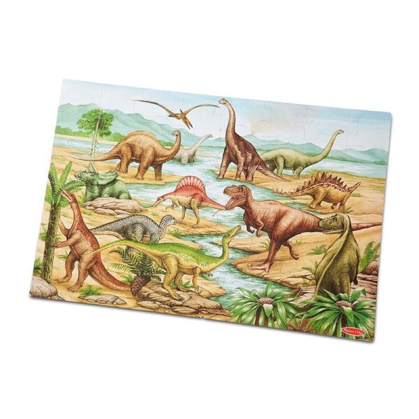 48pc Melissa & Doug Dinosaurs Wooden Floor Puzzle Kids Toy Jigsaw 3y+