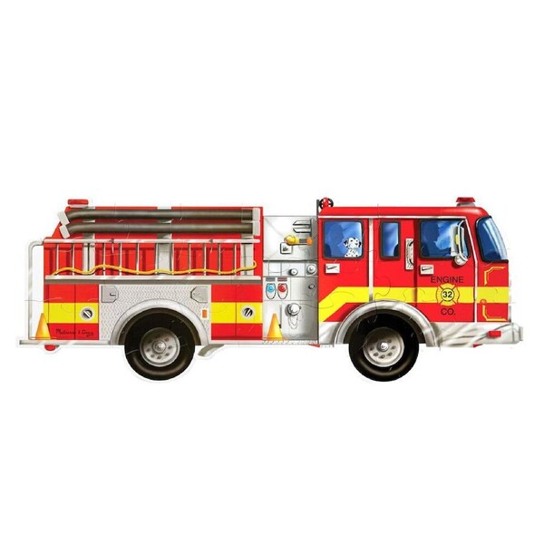 24pc Melissa & Doug Giant Fire Truck Floor Puzzle Wooden Jigsaw 3y+