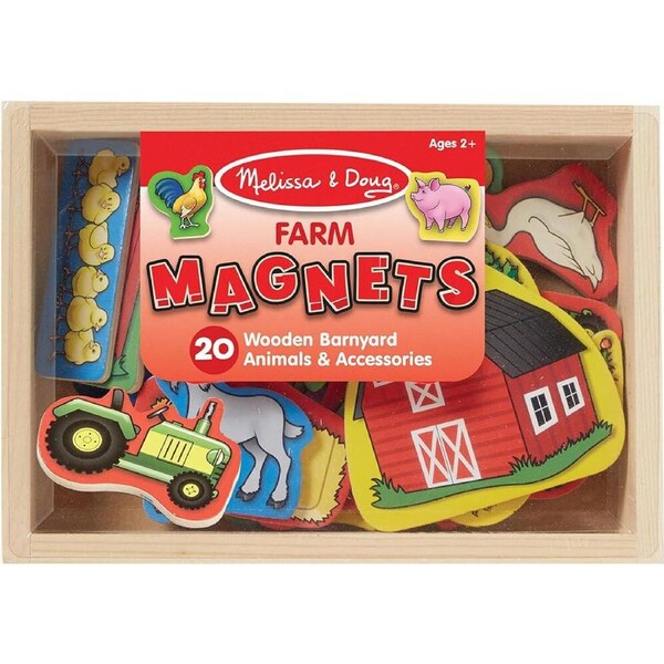 20pc Melissa & Doug Farm Animal Themed Magnets Wooden Kids Toy 6x5cm 2y+