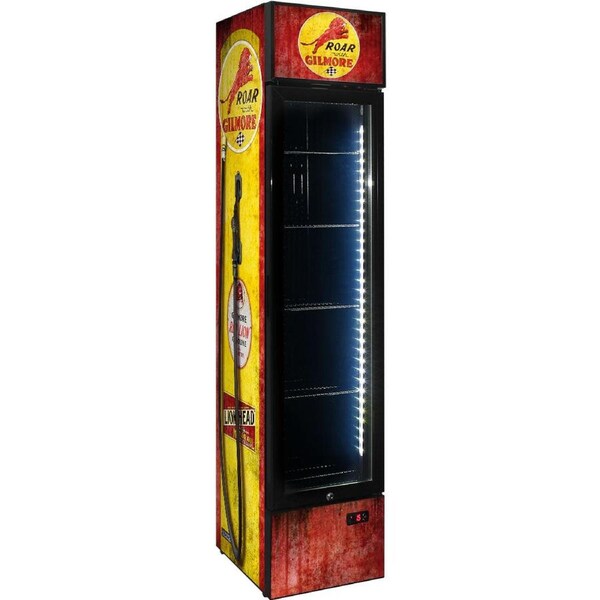 Gilmore Fuel Pump Branded Skinny Upright Bar Fridge