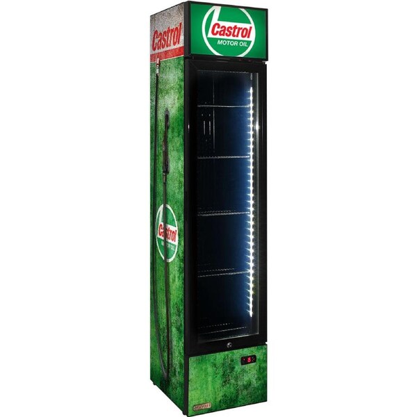 Castrol Fuel Pump Branded Skinny Upright Bar Fridge