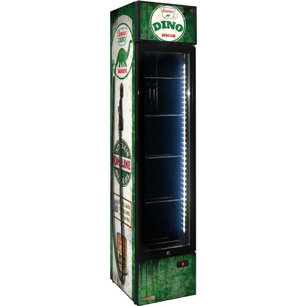 Dino Fuel Pump Branded Skinny Upright Bar Fridge