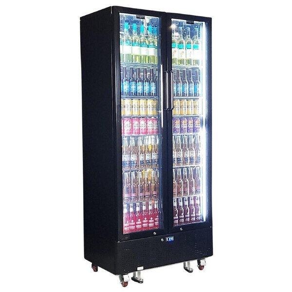 Schmick Upright Classy Energy Efficient 2 Door Heated Glass Bar Fridge