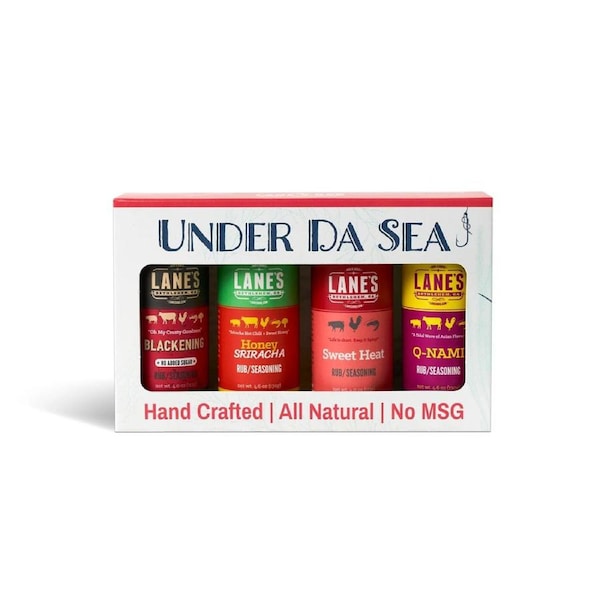 Lanes Under Da Sea - 4 Rub Gift Set BBQ Seasonings Pack