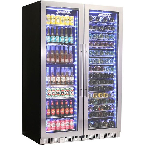 Schmick Matching Upright Glass Door Beer And Wine Refrigerator Combination