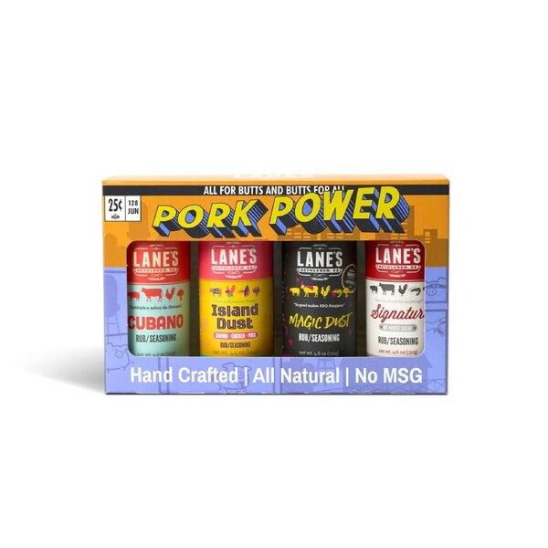 Lanes Pork Power - 4 Rub Gift Set BBQ Seasonings Pack