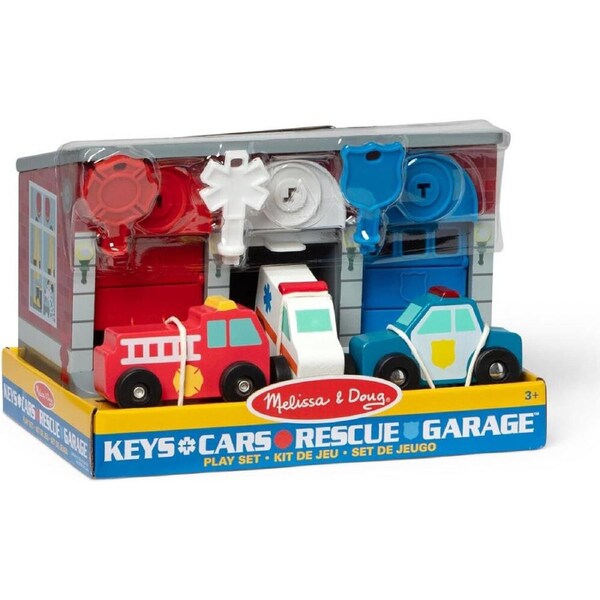 Melissa & Doug Lock Roll Rescue Truck Garage Wooden Kids Toy Multi-Colour 3y+