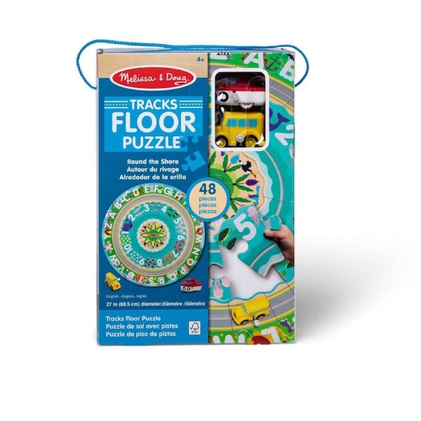 Melissa & Doug Round the Shore Tracks Floor Puzzle Wooden Jigsaw 3y+