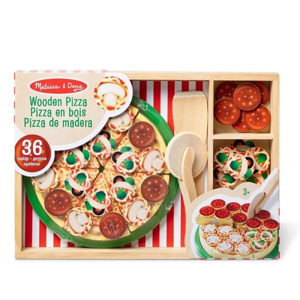 42pc Melissa & Doug Pizza Party Play Set Wooden Childrens Toy Multi-Colour 3y+