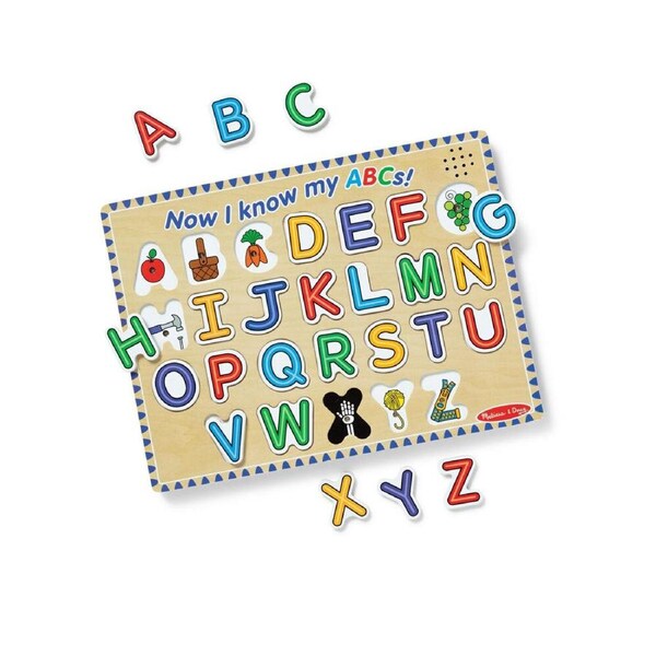 26pc Melissa & Doug Alphabet Sound Puzzle Wooden Kids Toy Multi-Colour 2y+