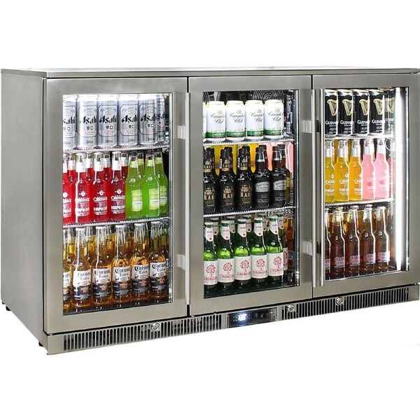 Outdoor Rhino ENVY 3 Door Bar Fridge Coldest Beer 43 C+ 316 Marine Stainless