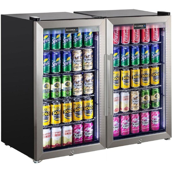 AAA Schmick Outdoor Triple Glazed Bar Fridge Combo - LED Strip Lights-Lock