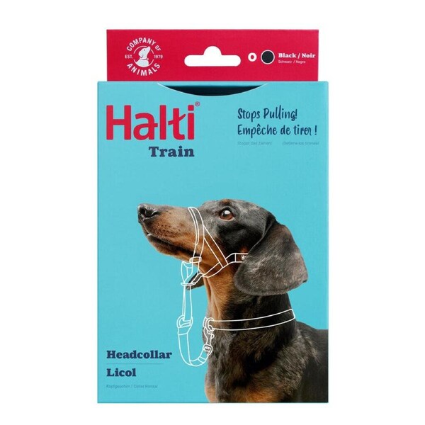 Halti Size 0 33cm to 40cm Black Headcollar for Dogs by Company of Animals