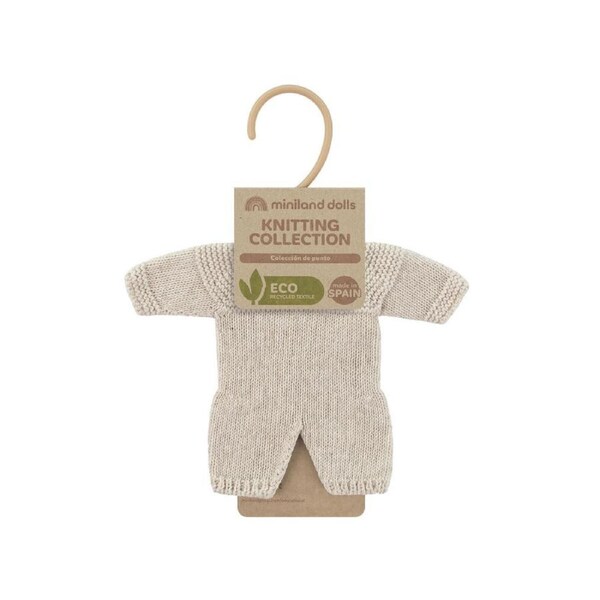 Miniland Knitted Pyjamas 21cm Dress-Up Tailored Doll Accessories Linen 10m+