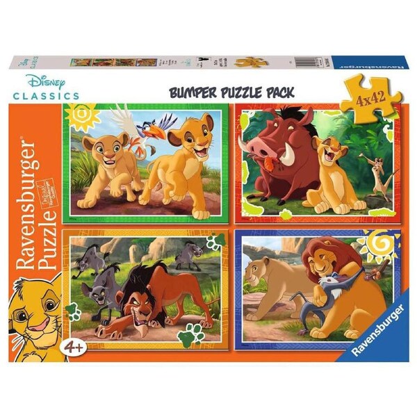 4x42pc Ravensburger Disney Lion King Bumper Pack Wooden Jigsaw Puzzle 4y+