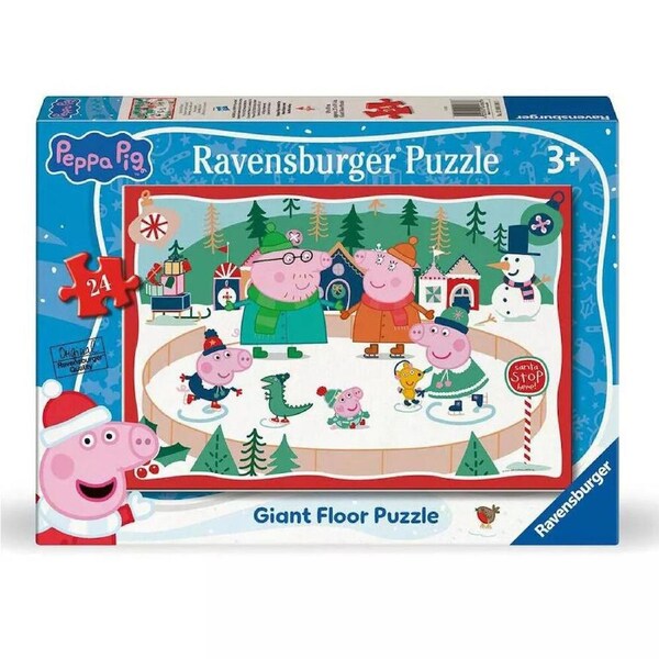 24pc Ravensburger Peppa Pig Christmas Giant Floor Puzzle Wooden Jigsaw 3y+